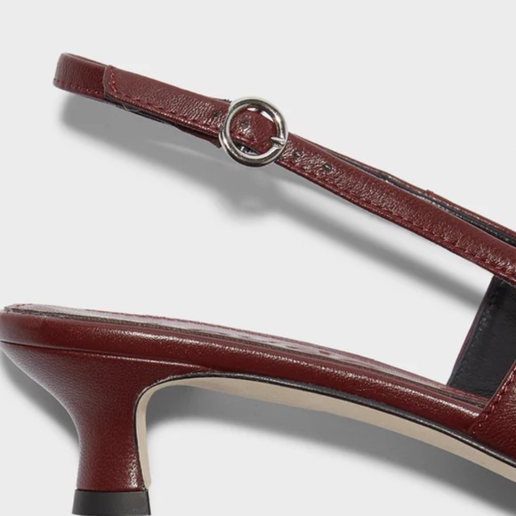 ♥️NWT AEYDE CATRINA NAPPA LEATHER SLINGBACK PUMPS IN BURGUNDY SIZE 40/US10 - Picture 5 of 15